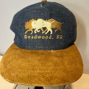 DeadWood South Dakota‎ Denim Suede Adjustable Hat Size S/M